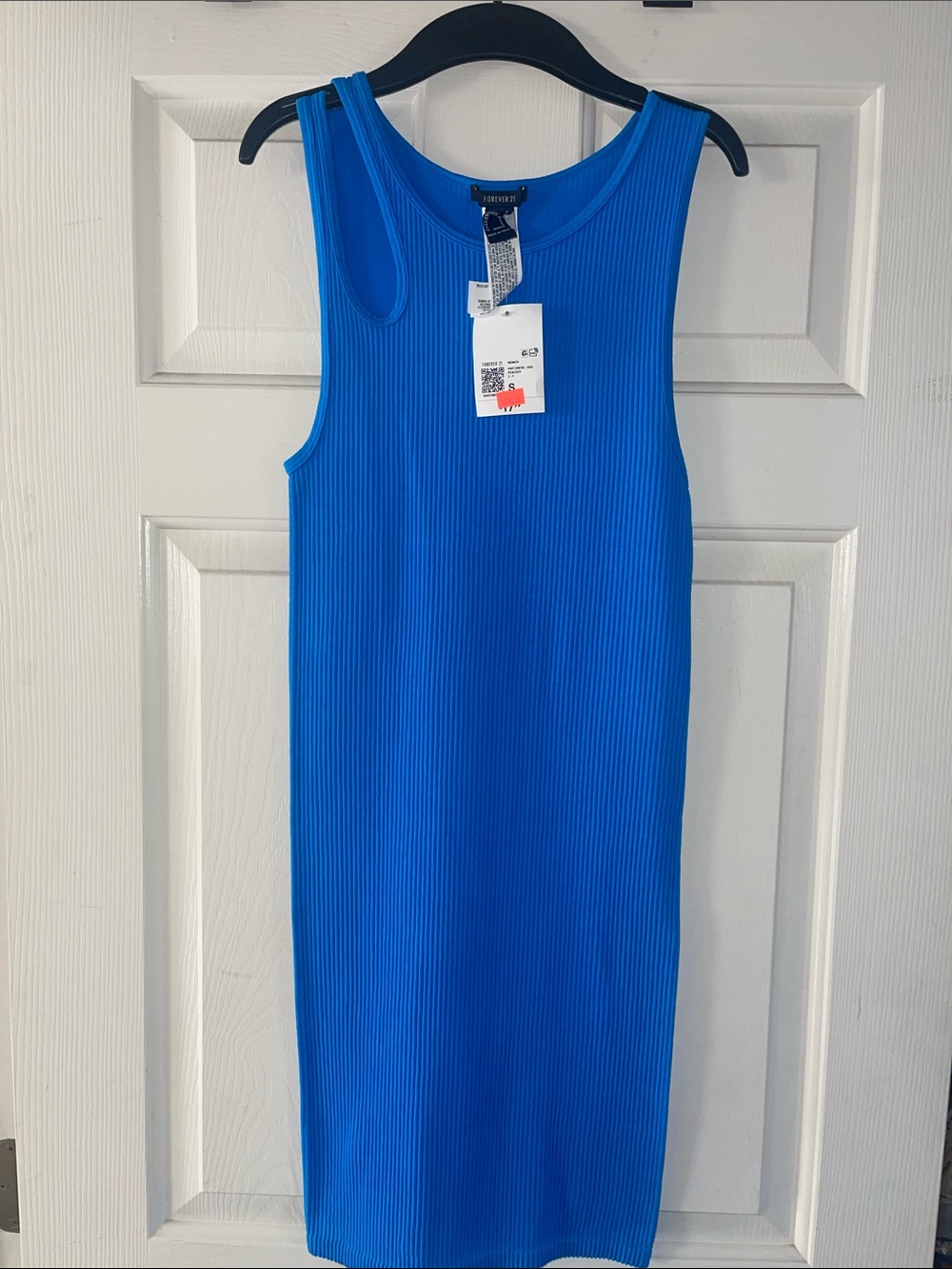 Forever 21 Bright Blue Ribbed Midi Tank Dress